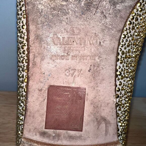 Valentino Garavani Glam Micro-Rockstud Ballet Flat Smoking Slipper Women’s 37.5 - Picture 12 of 15